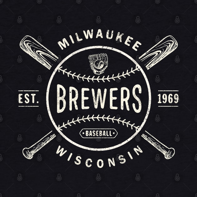 Milwaukee Brewers Bats & Ball by Buck Tee Originals by Buck Tee